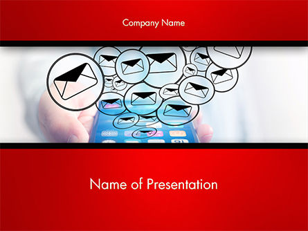 Man Checking Email in Smartphone PowerPoint Template, 14692, Telecommunication — PoweredTemplate.com