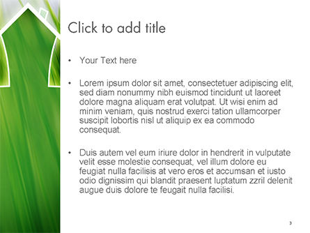 Modèle PowerPoint de aperçu de la maison verte, Diapositive 3, 14702, Nature / Environnement — PoweredTemplate.com