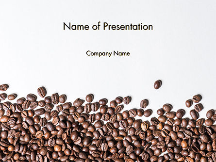Scattered Coffee Beans Background PowerPoint Template, 14718, Food & Beverage — PoweredTemplate.com