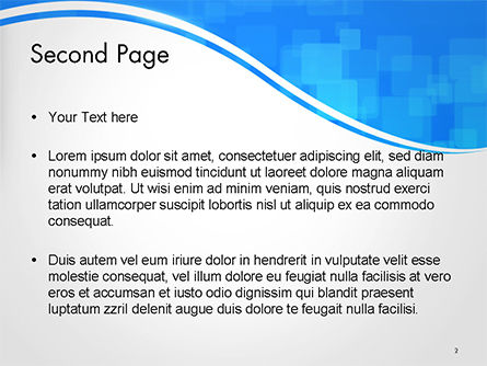 青い背景に灰色の波 - PowerPointテンプレート, スライド 2, 14730, 抽象／テクスチャ — PoweredTemplate.com