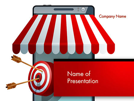 Canopy over Stall and Target with Arrows PowerPoint Template, Free PowerPoint Template, 14732, 3D — PoweredTemplate.com