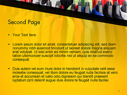 파워포인트 템플릿 - 저장소에 다채로운 셔츠의 행, 슬라이드 2, 14737, 직업/산업 — PoweredTemplate.com