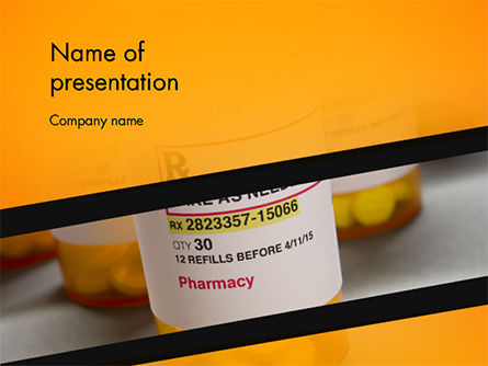 Flaschen mit tabletten PowerPoint Vorlage, 14769, Medizin — PoweredTemplate.com