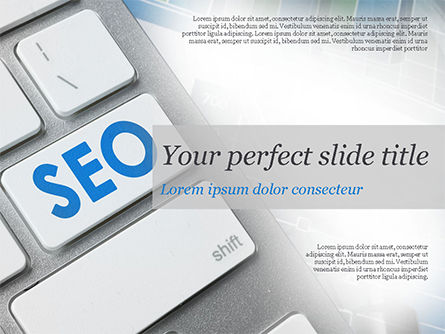 Keyboard with SEO Button PowerPoint Template, Free PowerPoint Template, 14792, Careers/Industry — PoweredTemplate.com