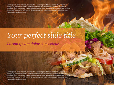 Kebab Sandwich PowerPoint Template, 14794, Food & Beverage — PoweredTemplate.com