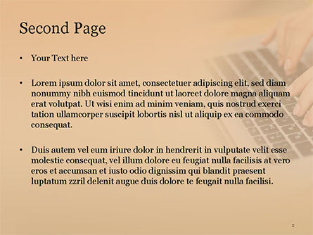 Female Hands Typing on Keyboard PowerPoint Template, Slide 2, 14817, Technology and Science — PoweredTemplate.com