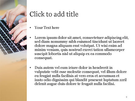 Modello PowerPoint - Mani femminili digitando sulla tastiera, Slide 3, 14817, Tecnologia e Scienza — PoweredTemplate.com