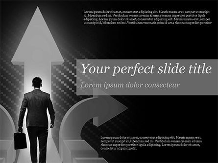 Businessman in Front of Three Arrows PowerPoint Template, Free PowerPoint Template, 14818, Business Concepts — PoweredTemplate.com