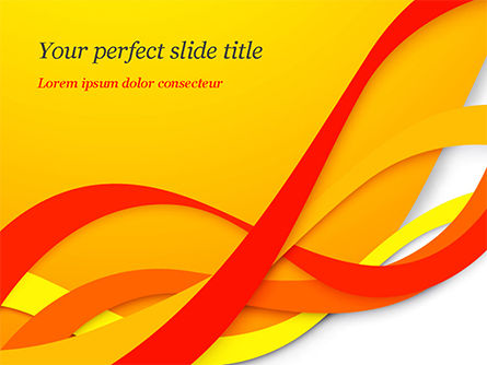 파워포인트 템플릿 - 빨간색과 노란색 곡선, 14824, 추상/직물 — PoweredTemplate.com