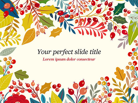 Plantilla de PowerPoint - flor de otoño, Plantilla de PowerPoint, 14826, Art & Entertainment — PoweredTemplate.com