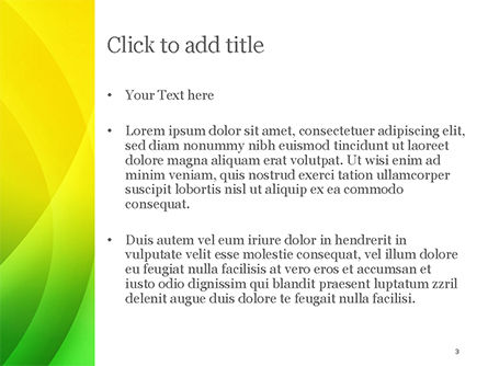 Plantilla de PowerPoint - abstracción verde y amarilla, Diapositiva 3, 14828, Abstracto / Texturas — PoweredTemplate.com