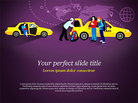 World Taxi Service PowerPoint Template, Free PowerPoint Template, 14838, Cars and Transportation — PoweredTemplate.com