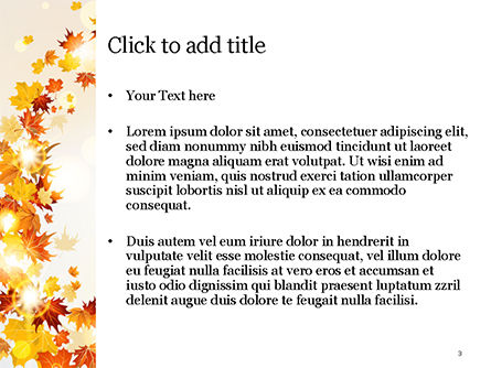 Autumn Leaves and Sunbeams PowerPoint Template, Slide 3, 14839, Nature & Environment — PoweredTemplate.com