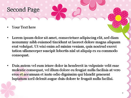 可爱的花朵框架PowerPoint模板, 幻灯片 2, 14866, 假日/特殊场合 — PoweredTemplate.com