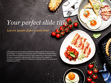 Cooking a Breakfast PowerPoint Template, PowerPoint Template, 14874, Food & Beverage — PoweredTemplate.com