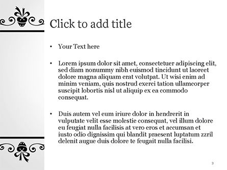 黒い花の薄いフレーム - PowerPointテンプレート, スライド 3, 14889, 抽象／テクスチャ — PoweredTemplate.com