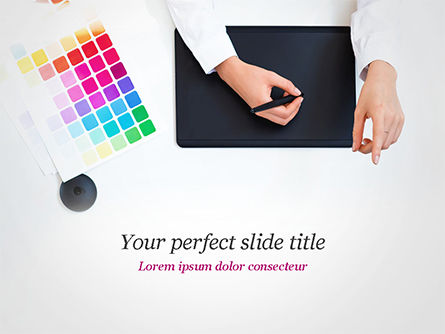 Graphic Designer at Work PowerPoint Template, PowerPoint Template, 14893, Careers/Industry — PoweredTemplate.com