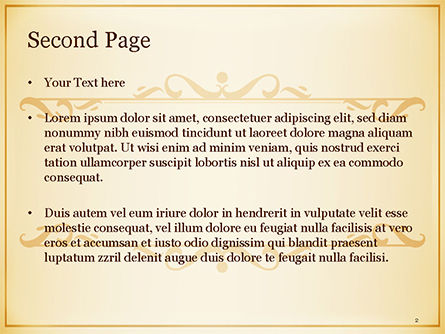 Templat PowerPoint Bingkai Kaligrafi, Slide 2, 14901, Abstrak/Tekstur — PoweredTemplate.com