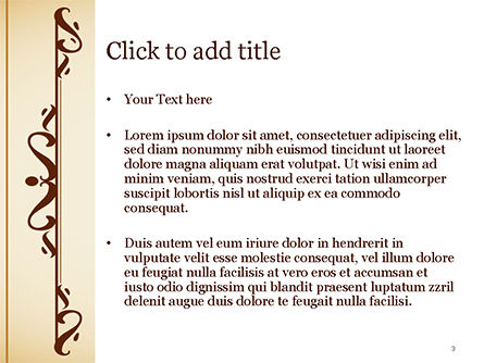 Templat PowerPoint Bingkai Kaligrafi, Slide 3, 14901, Abstrak/Tekstur — PoweredTemplate.com