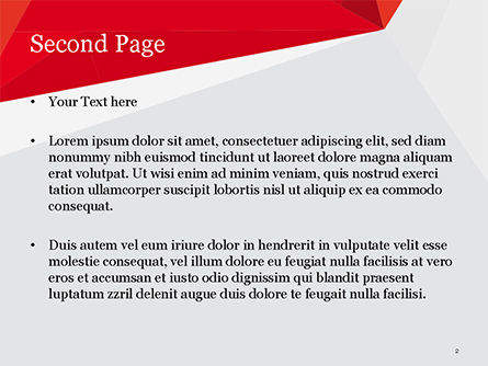 赤い紙の折紙多角形 - PowerPointテンプレート, スライド 2, 14903, 抽象／テクスチャ — PoweredTemplate.com