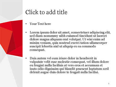 Templat PowerPoint Bentuk Origami Polygonal Kertas Merah, Slide 3, 14903, Abstrak/Tekstur — PoweredTemplate.com
