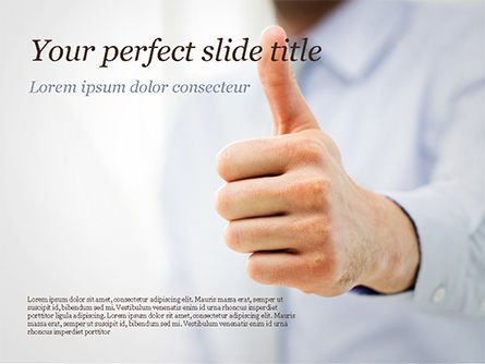 Business Man Shows Thumb Up PowerPoint Template, Free PowerPoint Template, 14915, Business Concepts — PoweredTemplate.com