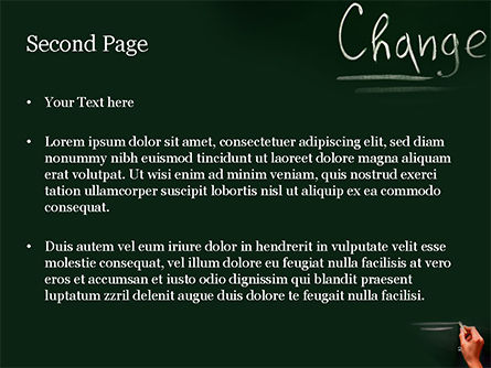 Blackboard Concept for The Word Change PowerPoint Template, Slide 2, 14924, Education & Training — PoweredTemplate.com
