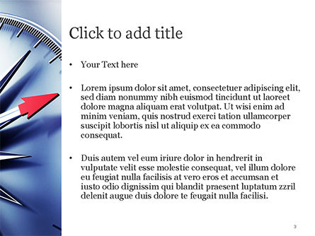 Metallkompass mit rotem pfeil PowerPoint Vorlage, Folie 3, 14931, Business Konzepte — PoweredTemplate.com