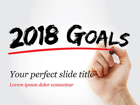 2018 Goals PowerPoint Template, Free PowerPoint Template, 14932, Business Concepts — PoweredTemplate.com