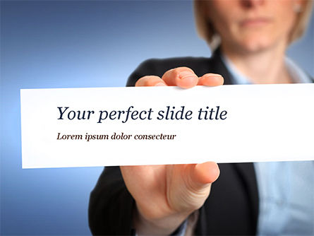 Modèle PowerPoint de main de femme d'affaires sur papier vierge, 14935, Business — PoweredTemplate.com