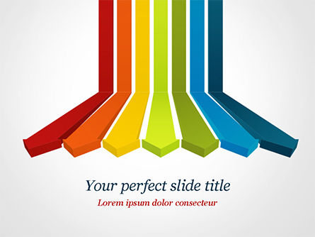 Isometric Colorful Arrows PowerPoint Template, 14953, Abstract/Textures — PoweredTemplate.com