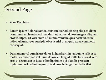 Green Vintage Frame PowerPoint Template, Slide 2, 14961, Abstract/Textures — PoweredTemplate.com