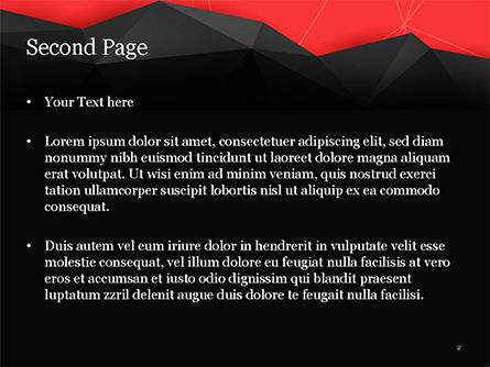 Modèle PowerPoint de fond polygonale abstrait rouge et noir, Diapositive 2, 14963, Abstrait / Textures — PoweredTemplate.com