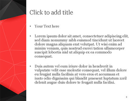 Modèle PowerPoint de fond polygonale abstrait rouge et noir, Diapositive 3, 14963, Abstrait / Textures — PoweredTemplate.com