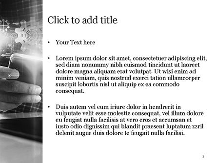 Modèle PowerPoint de main tenant le smartphone avec des dents, Diapositive 3, 14966, Concepts commerciaux — PoweredTemplate.com