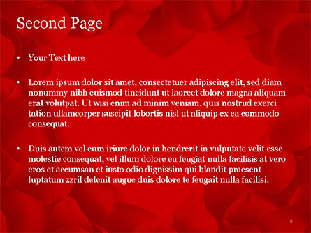 Modelo do PowerPoint - belo coração de pétalas de rosa vermelhas, Deslizar 2, 14975, Feriados/Ocasiões Especiais — PoweredTemplate.com