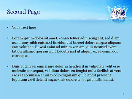 파워포인트 템플릿 - 물 튀김에 지구, 슬라이드 2, 14982, 자연 및 환경 — PoweredTemplate.com