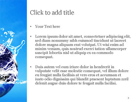 파워포인트 템플릿 - 물 튀김에 지구, 슬라이드 3, 14982, 자연 및 환경 — PoweredTemplate.com