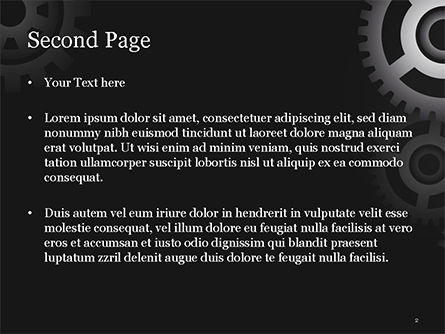 Metal Realistic Cogwheels PowerPoint Template, Slide 2, 14984, Abstract/Textures — PoweredTemplate.com