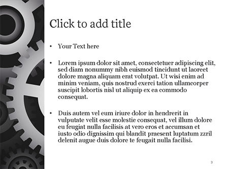 Metal Realistic Cogwheels PowerPoint Template, Slide 3, 14984, Abstract/Textures — PoweredTemplate.com