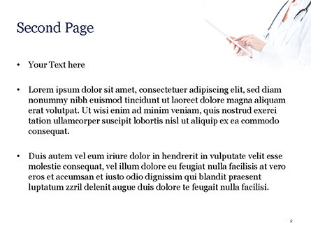 파워포인트 템플릿 - 의사와 태블릿, 슬라이드 2, 14988, 의학 — PoweredTemplate.com