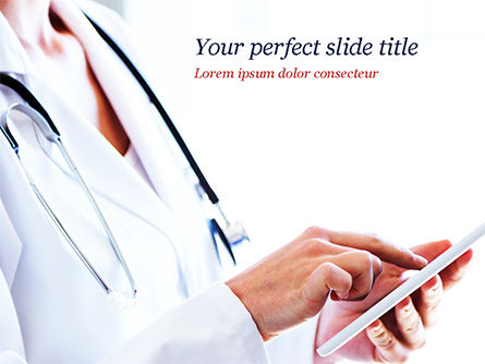 Physician with Tablet PowerPoint Template, PowerPoint Template, 14988, Medical — PoweredTemplate.com