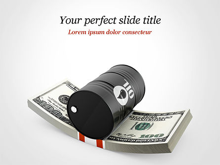 Barrel of Oil on Dollars Pack PowerPoint Template, PowerPoint Template, 14993, Careers/Industry — PoweredTemplate.com