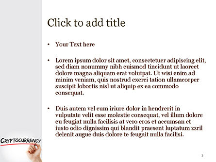Modèle PowerPoint de une main écrivant cryptocurrency avec le marqueur, Diapositive 3, 15004, Concepts commerciaux — PoweredTemplate.com