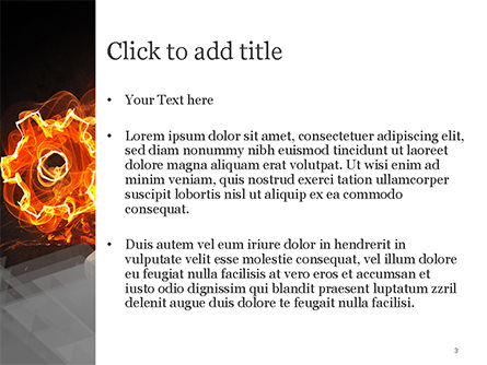 Modèle PowerPoint de homme avec des engrenages de feu, Diapositive 3, 15014, Concepts commerciaux — PoweredTemplate.com