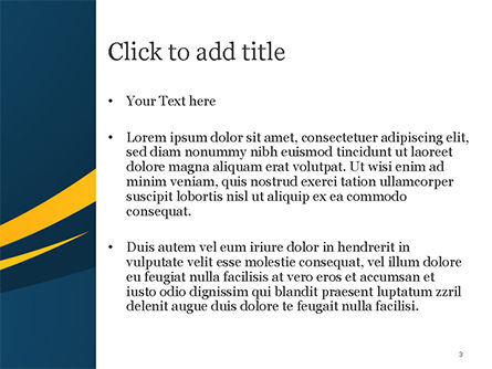 Templat PowerPoint Kurva Oranye Dengan Latar Belakang Biru, Slide 3, 15017, Abstrak/Tekstur — PoweredTemplate.com