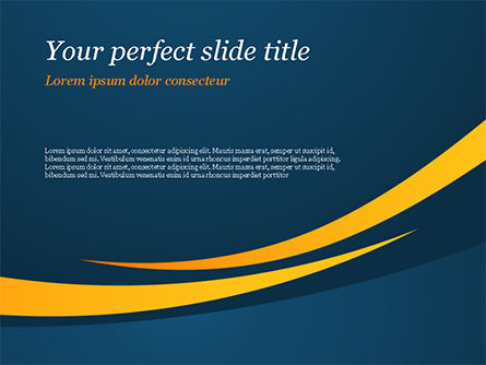 在蓝色背景上的橙色曲线PowerPoint模板, 免费 PowerPoint模板, 15017, 抽象/纹理 — PoweredTemplate.com