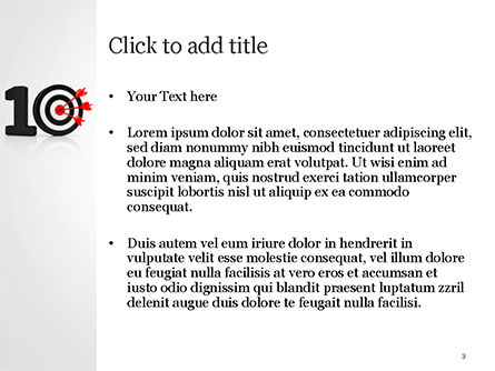 Plantilla de PowerPoint - 10 con tablero de dardos, Diapositiva 3, 15025, Conceptos de negocio — PoweredTemplate.com