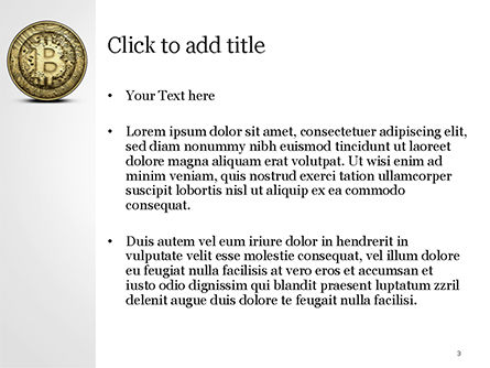 Modèle PowerPoint de pièce d'or avec le signe bitcoin, Diapositive 3, 15029, Sciences / Technologie — PoweredTemplate.com