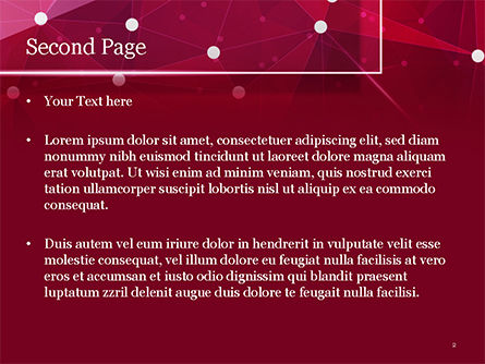 Templat PowerPoint Titik-titik Yang Terhubung Dengan Latar Belakang Merah, Slide 2, 15036, Abstrak/Tekstur — PoweredTemplate.com
